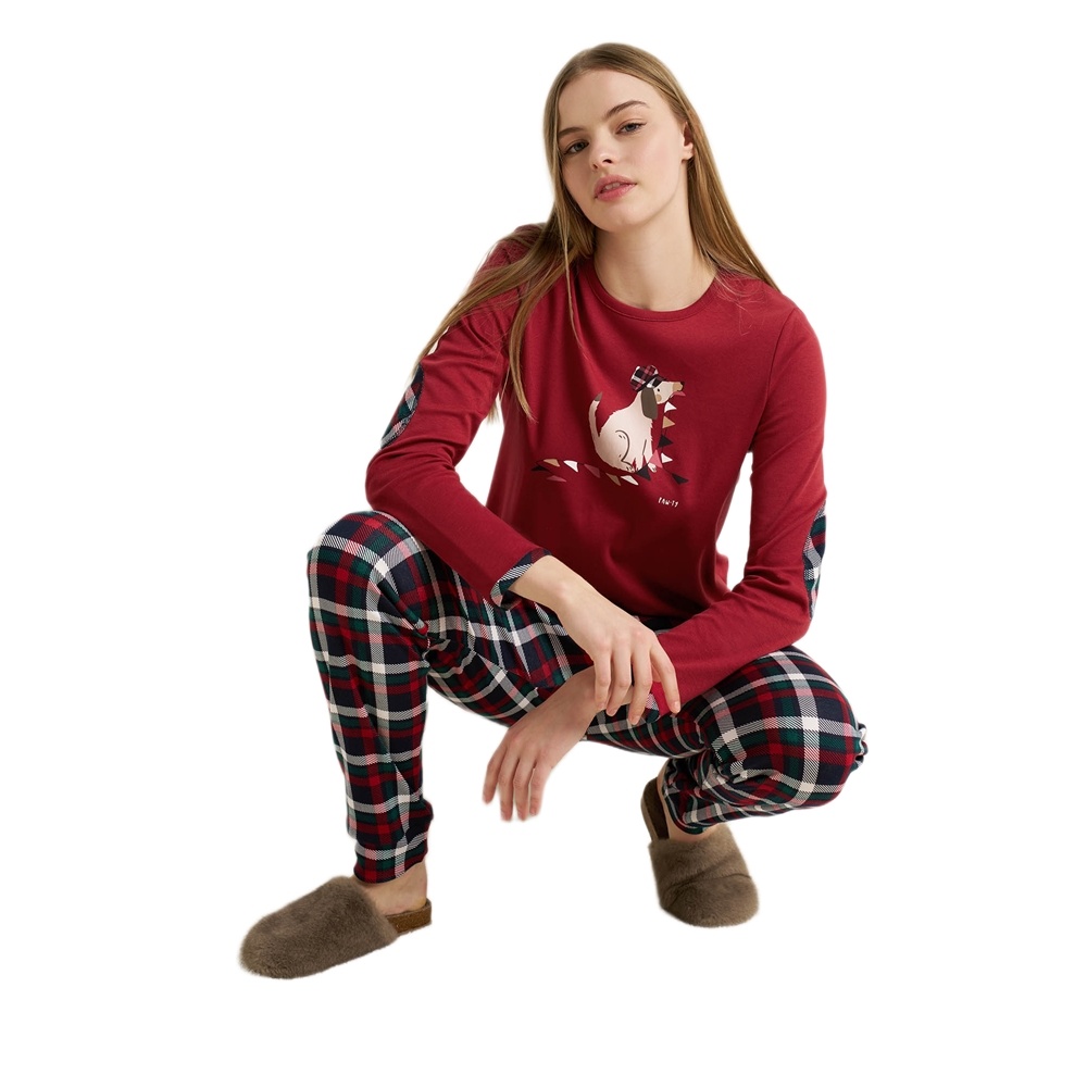 Vamp Γυναικεία Χειμερινή Βαμβακερή Πυζάμα Regular Fit