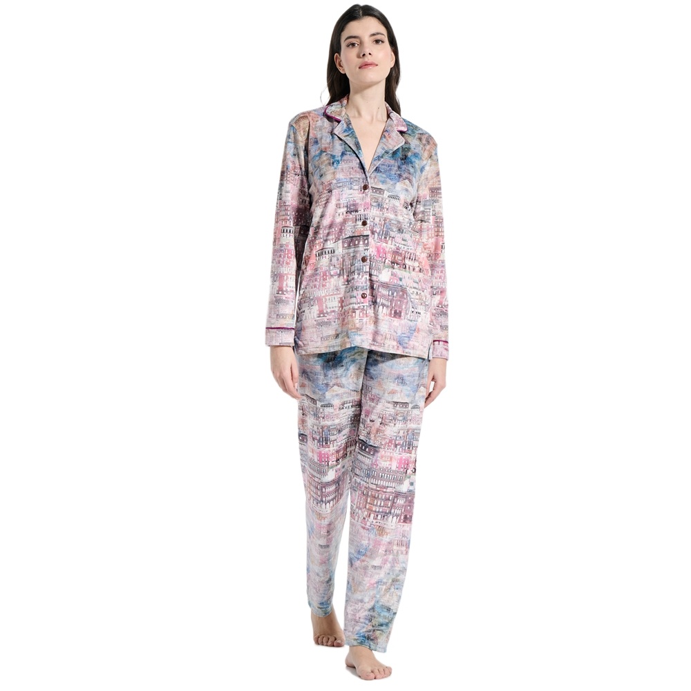 Jeannette Γυναικεία Χειμερινή Πυζάμα Βελούδινη Regular Fit