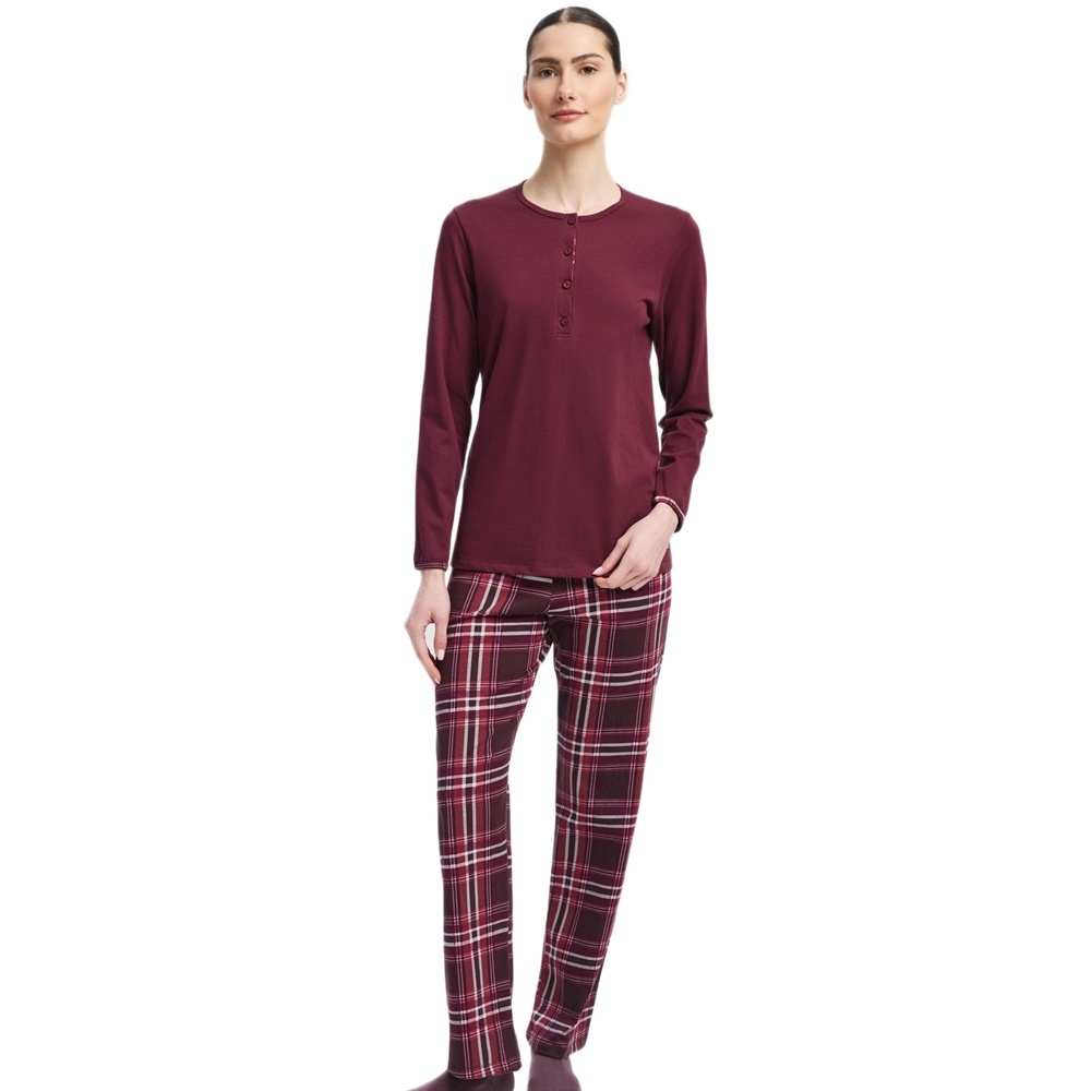 Minerva Γυναικεία Χειμερινή Βαμβακερή Πυζάμα Relaxed Fit