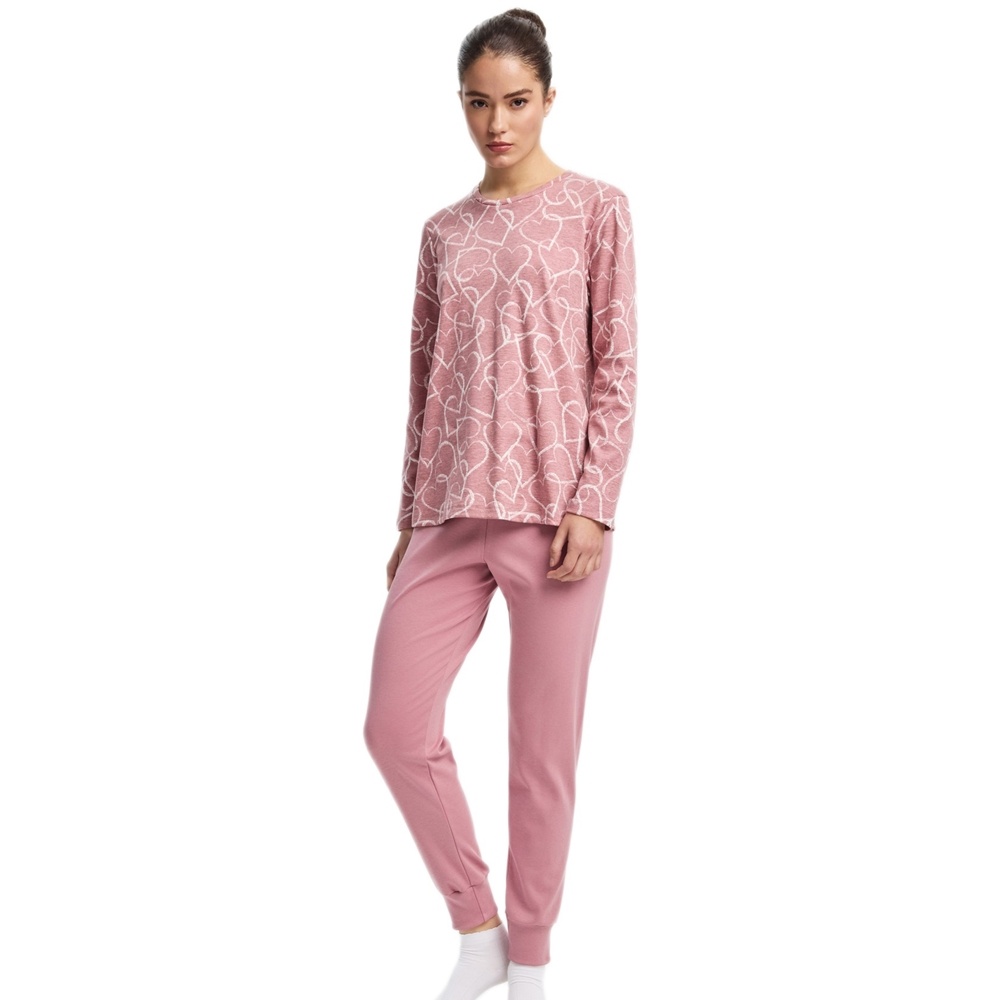 Minerva Γυναικεία Χειμερινή Βαμβακερή Πυζάμα Relaxed Fit
