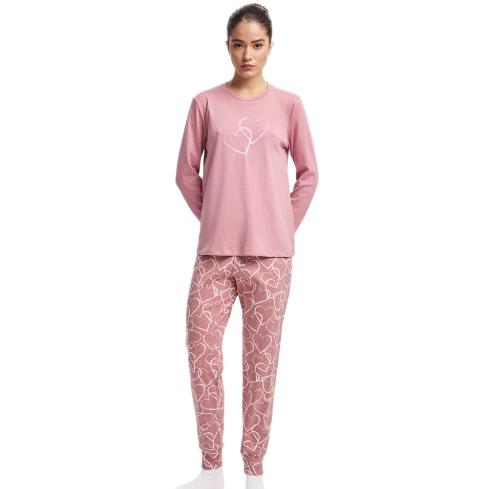 Minerva Γυναικεία Χειμερινή Βαμβακερή Πυζάμα Relaxed Fit