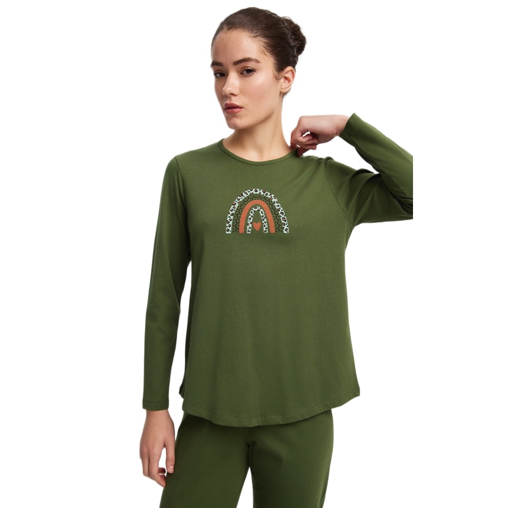 Minerva Γυναικεία Χειμερινή Βαμβακερή Πυζάμα Relaxed Fit Plus Size