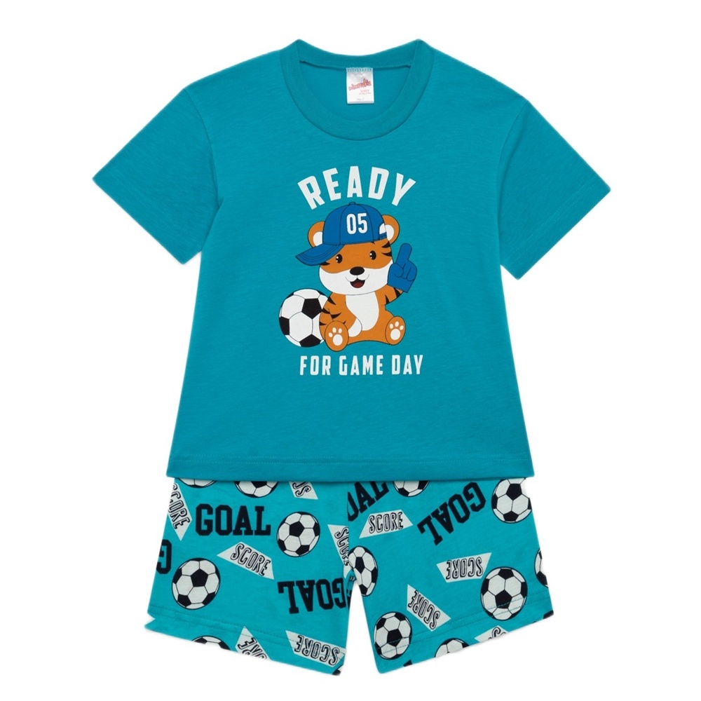 Minerva Baby Αγορίστικη Καλοκαιρινή Πυζάμα Βαμβάκι Regular Fit