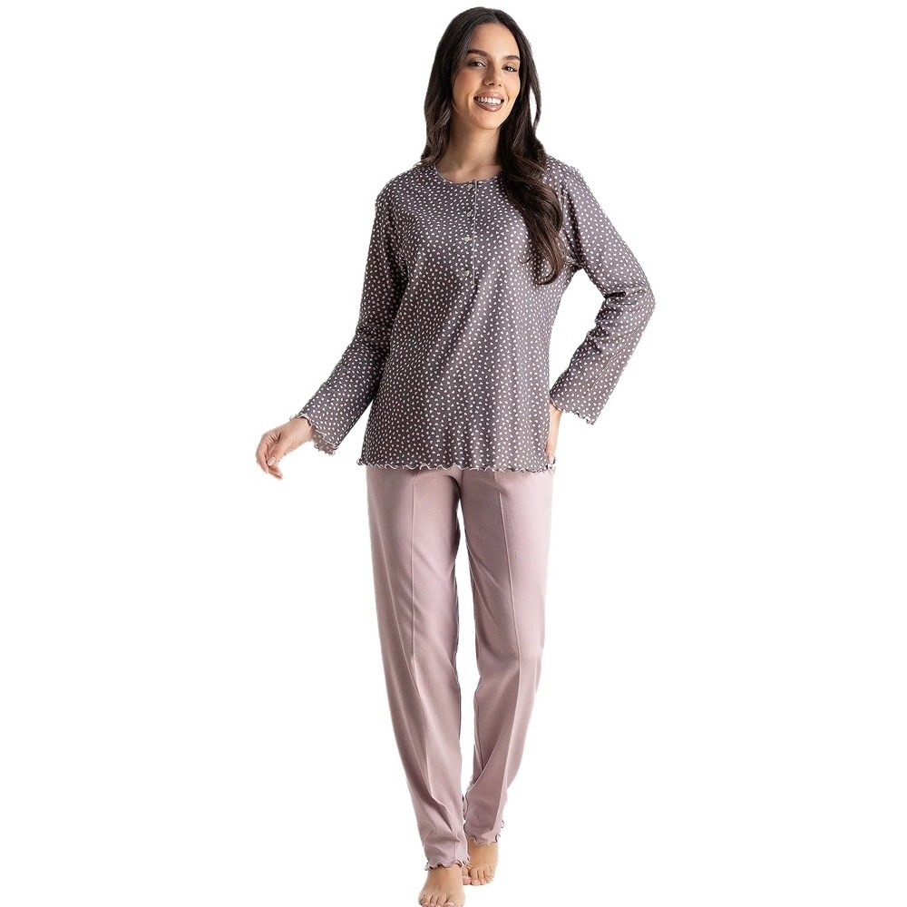 Relax Γυναικεία Χειμερινή Βαμβακερή Πυζάμα Regular Fit