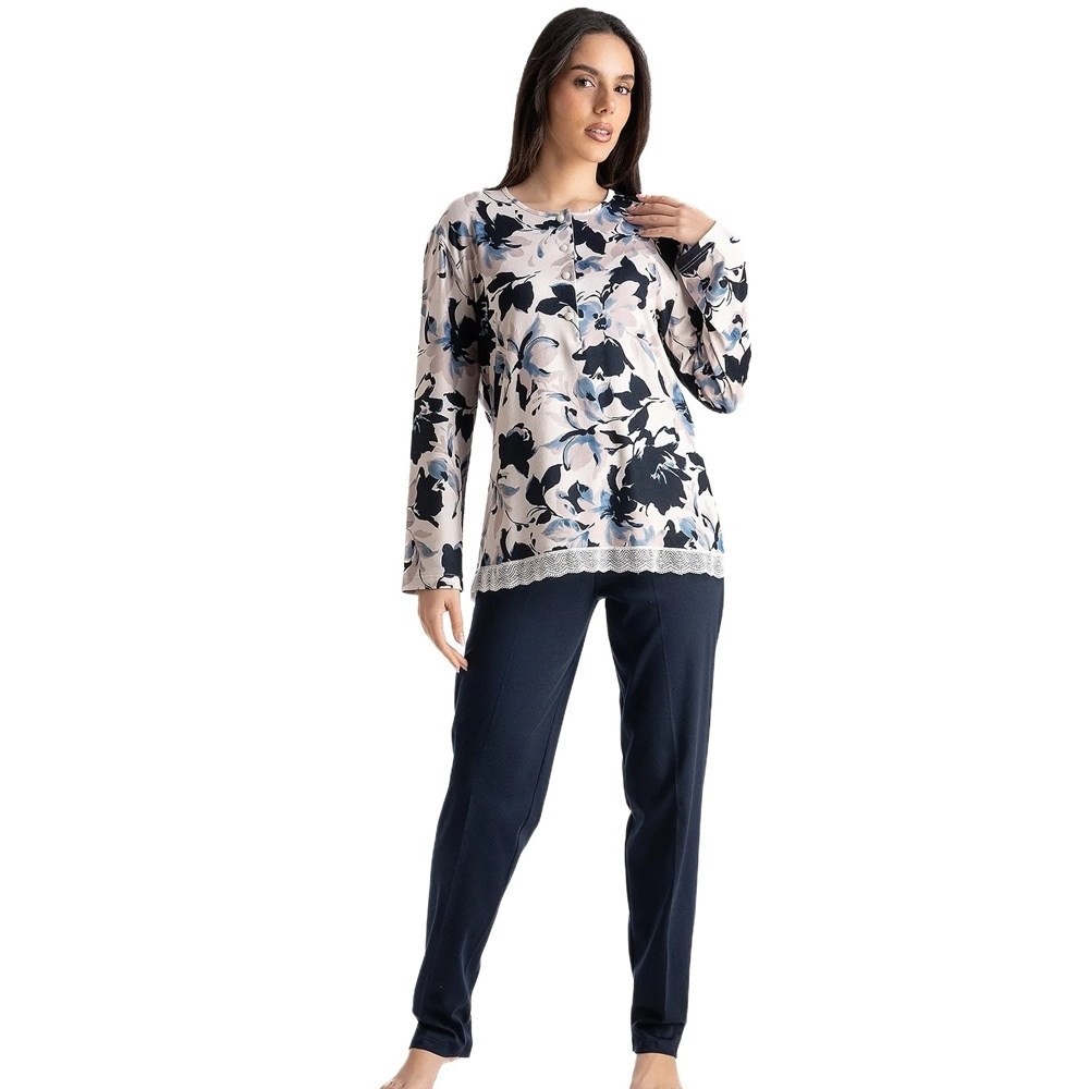 Relax Γυναικεία Χειμερινή Πυζάμα Βαμβάκι/Viscose Regular Fit
