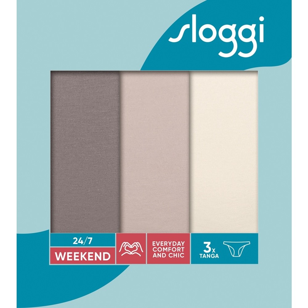 Sloggi 24/7 Weekend Tanga Γυναικεία Κυλοτάκια Mini 3ΤΜΧ Βαμβακερά