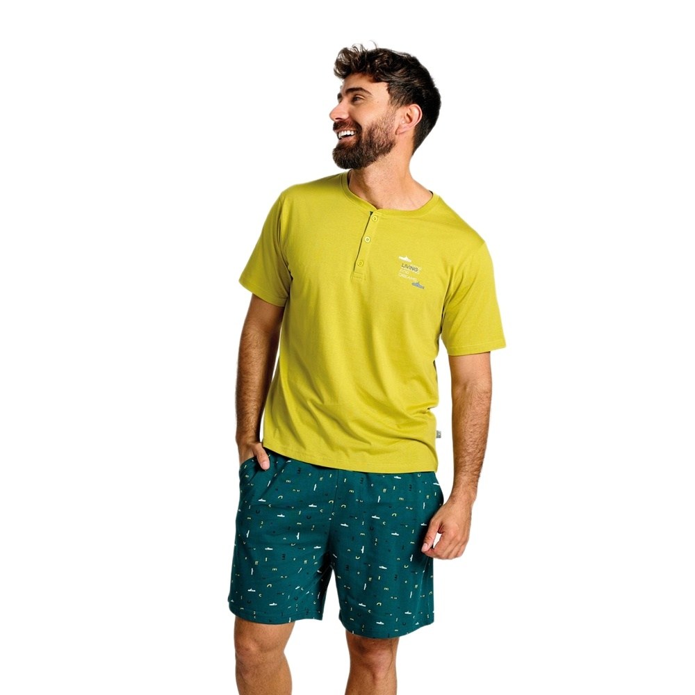 Muydemi Ανδρική Καλοκαιρινή Βαμβακερή Πυζάμα Regular Fit