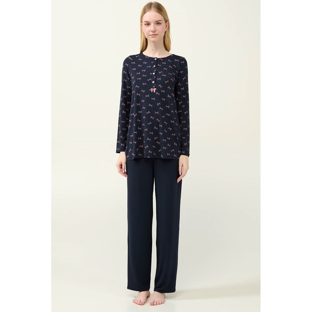 Vamp Γυναικεία Χειμερινή Πυζάμα Micromodal Regular Fit