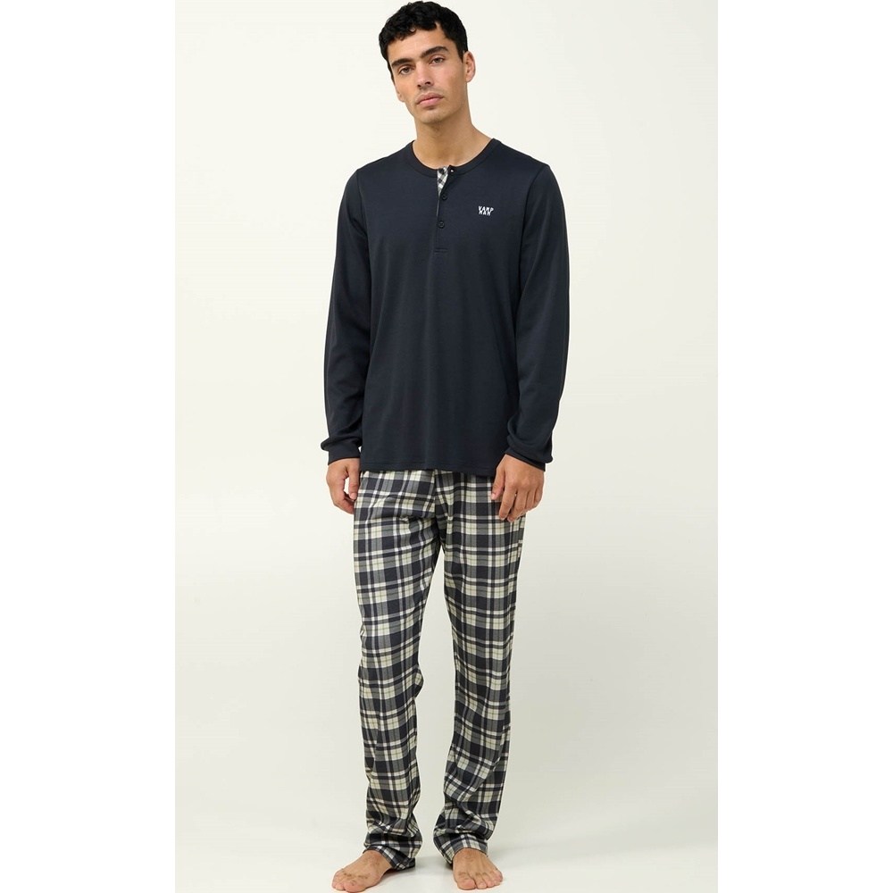 Vamp Ανδρική Χειμερινή Βαμβακερή Πυζάμα Regular Fit