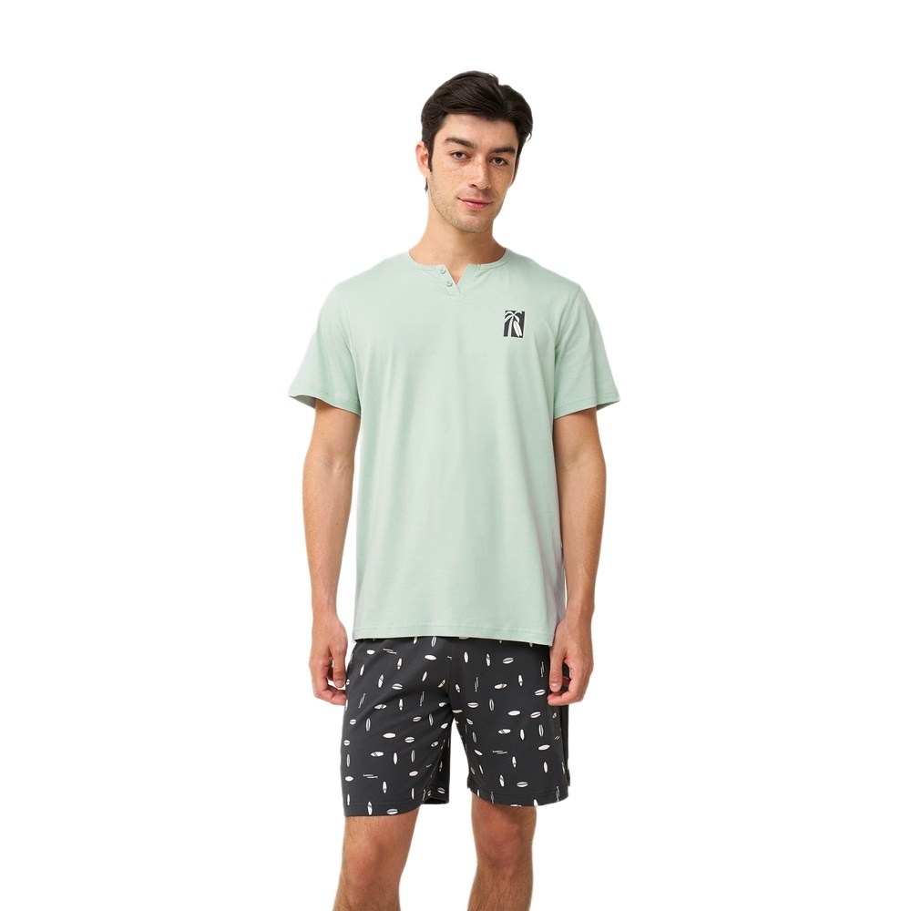Vamp Ανδρική Καλοκαιρινή Βαμβακερή Πυζάμα Regular Fit