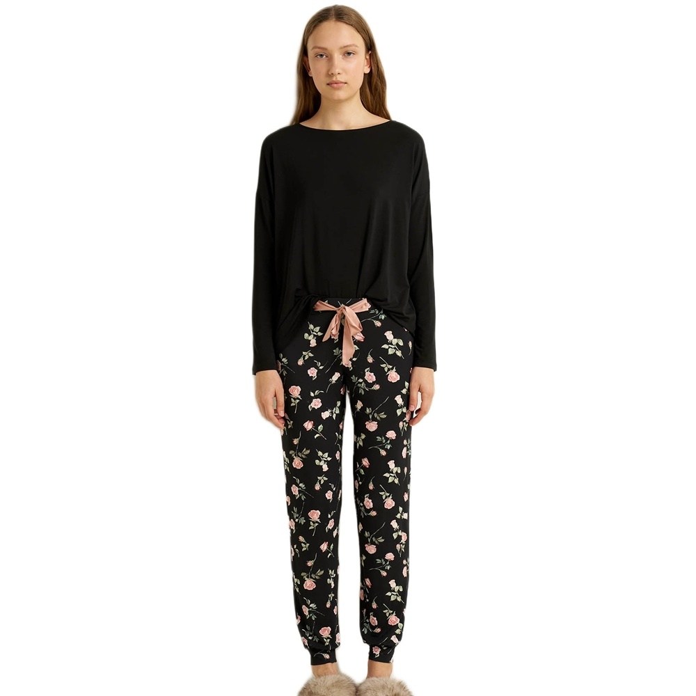 Vamp Γυναικεία Χειμερινή Πυζάμα Micromodal Regular Fit