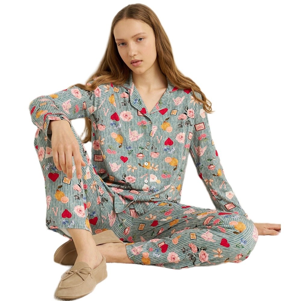 Vamp Γυναικεία Χειμερινή Πυζάμα Viscose Regular Fit