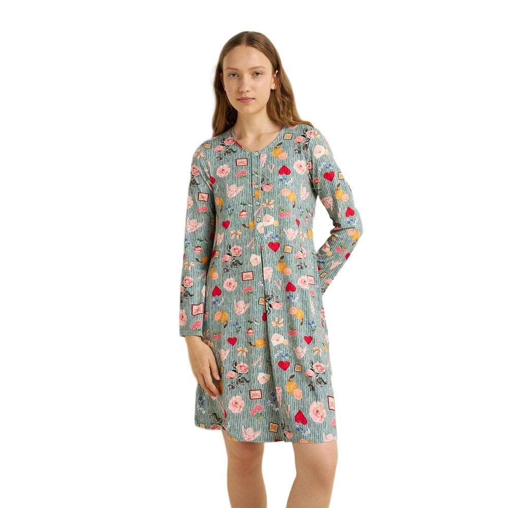 Vamp Γυναικείο Χειμερινό Νυχτικό Viscose Regular Fit