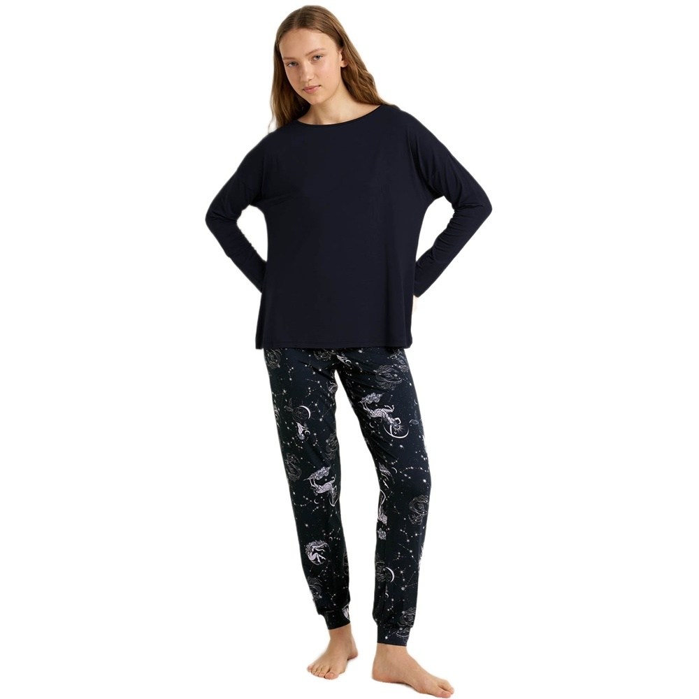 Vamp Γυναικεία Χειμερινή Πυζάμα Micromodal Regular Fit