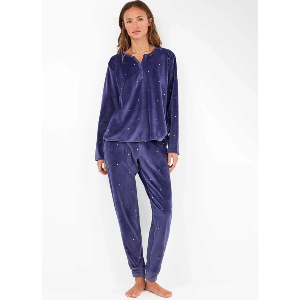 Gisela Γυναικεία Χειμερινή Πυζάμα Microvelour Regular Fit
