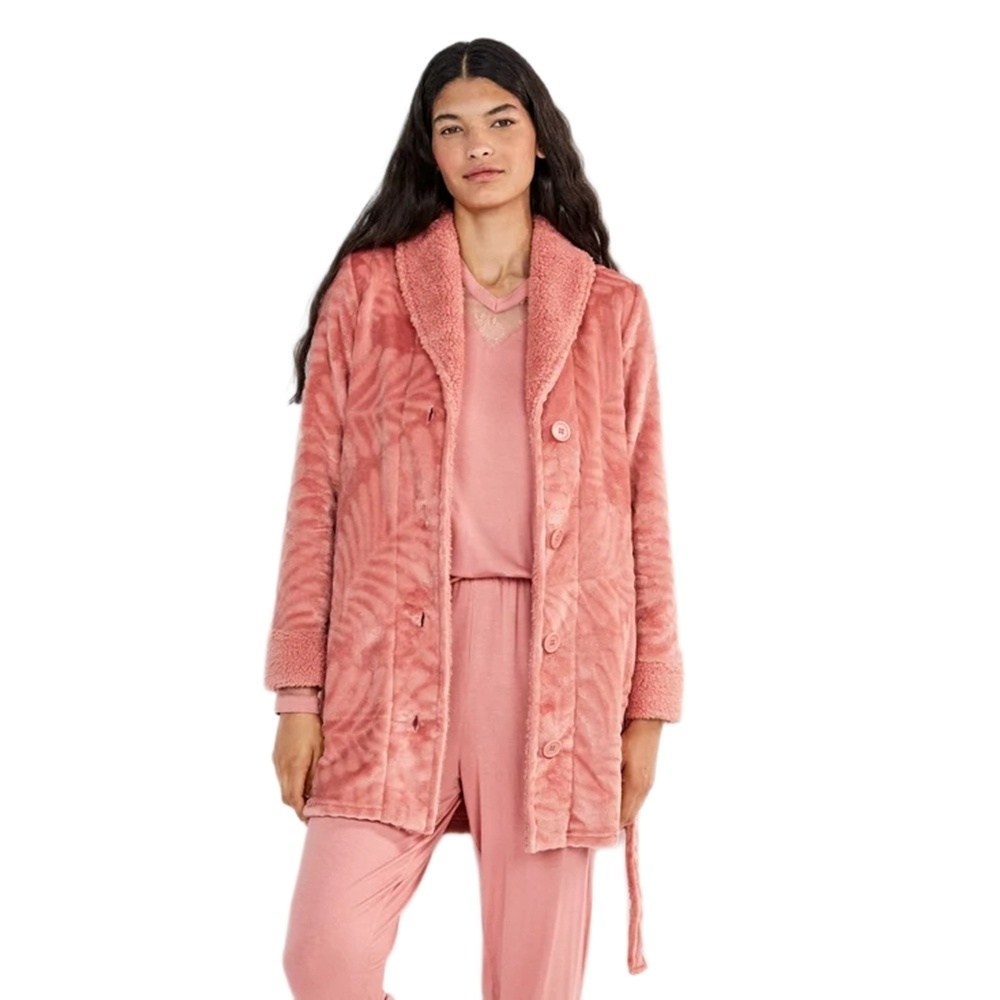 Gisela Γυναικεία Χειμερινή Ρόμπα Φλις Regular Fit