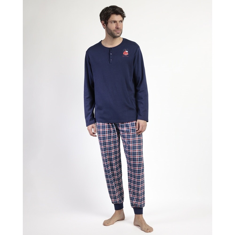 Admas Ανδρική Χειμερινή Βαμβακερή Πυζάμα Regular Fit