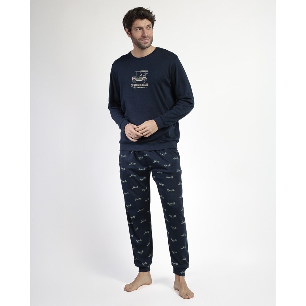 Admas Ανδρική Χειμερινή Βαμβακερή Πυζάμα Regular Fit