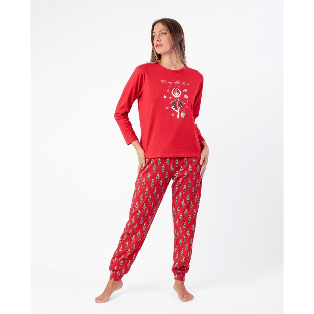 Admas Γυναικεία Christmas Βαμβακερή Πυζάμα Regular Fit
