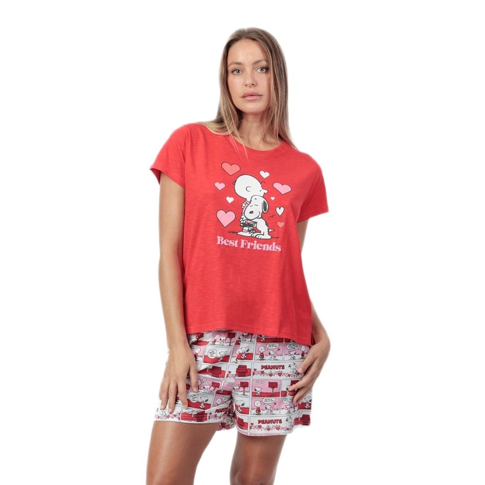 Admas Γυναικεία Καλοκαιρινή Βαμβακερή Πυζάμα Regular Fit