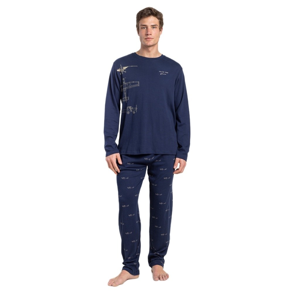 Admas Ανδρική Χειμερινή Βαμβακερή Πυζάμα Regular Fit