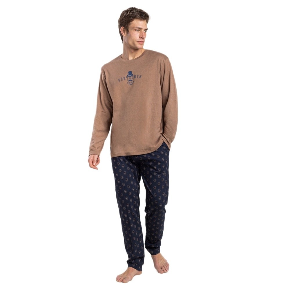 Admas Ανδρική Χειμερινή Πυζάμα Με Βαμβάκι Regular Fit