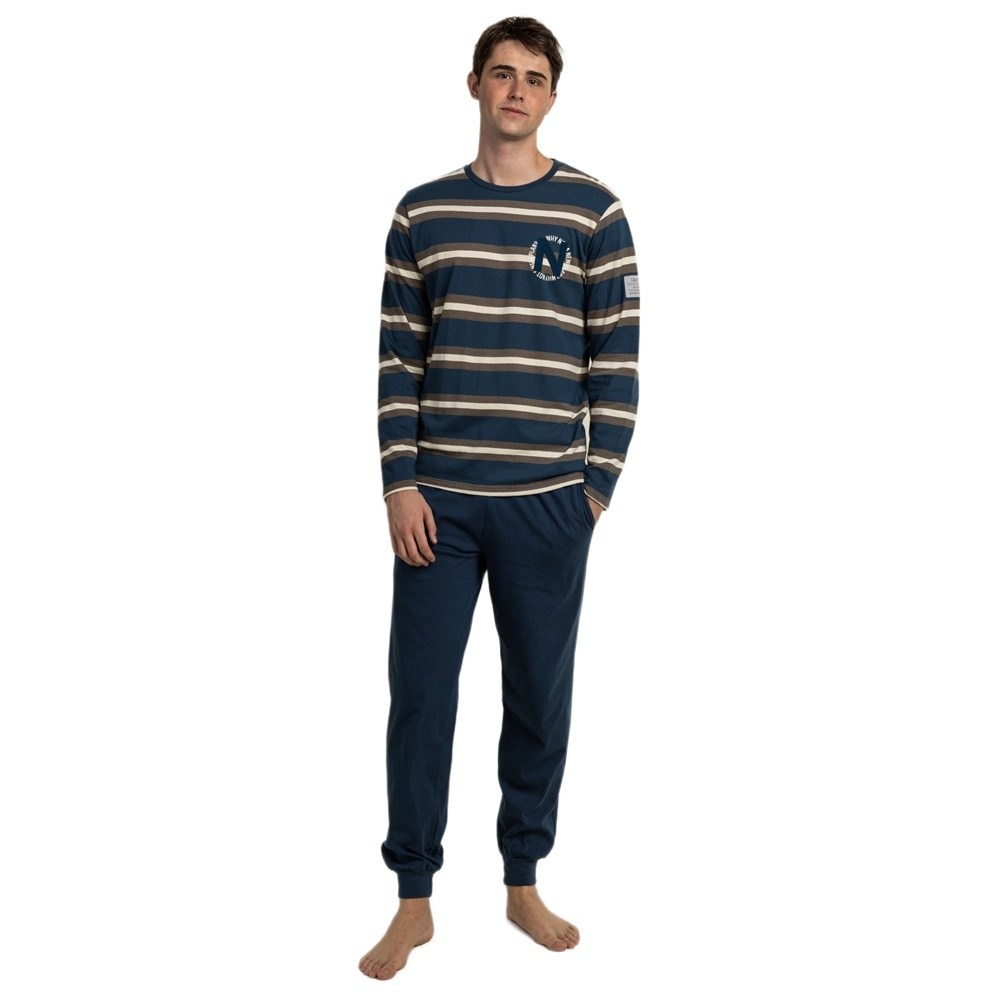 Admas Ανδρική Χειμερινή Βαμβακερή Πυζάμα Regular Fit