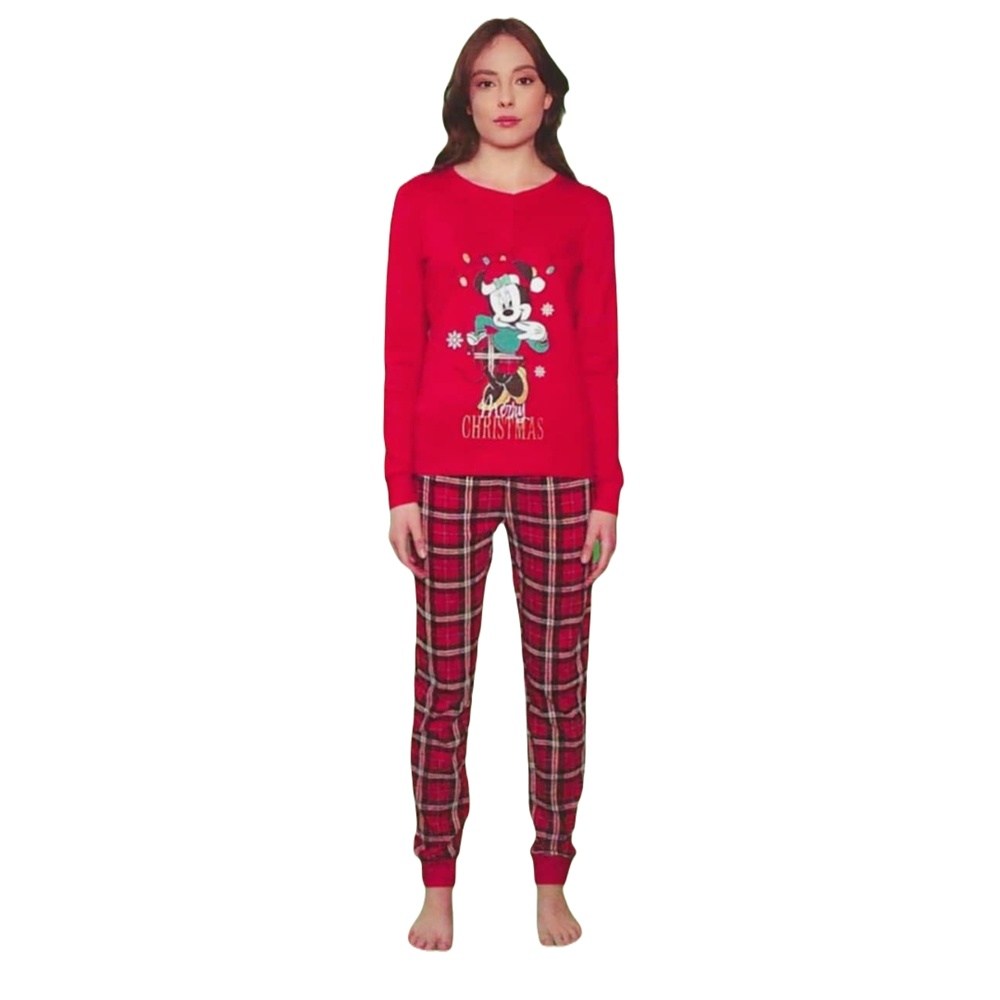 Sabor Disney Γυναικεία Πυζάμα Christmas Βαμβακερή Regular Fit