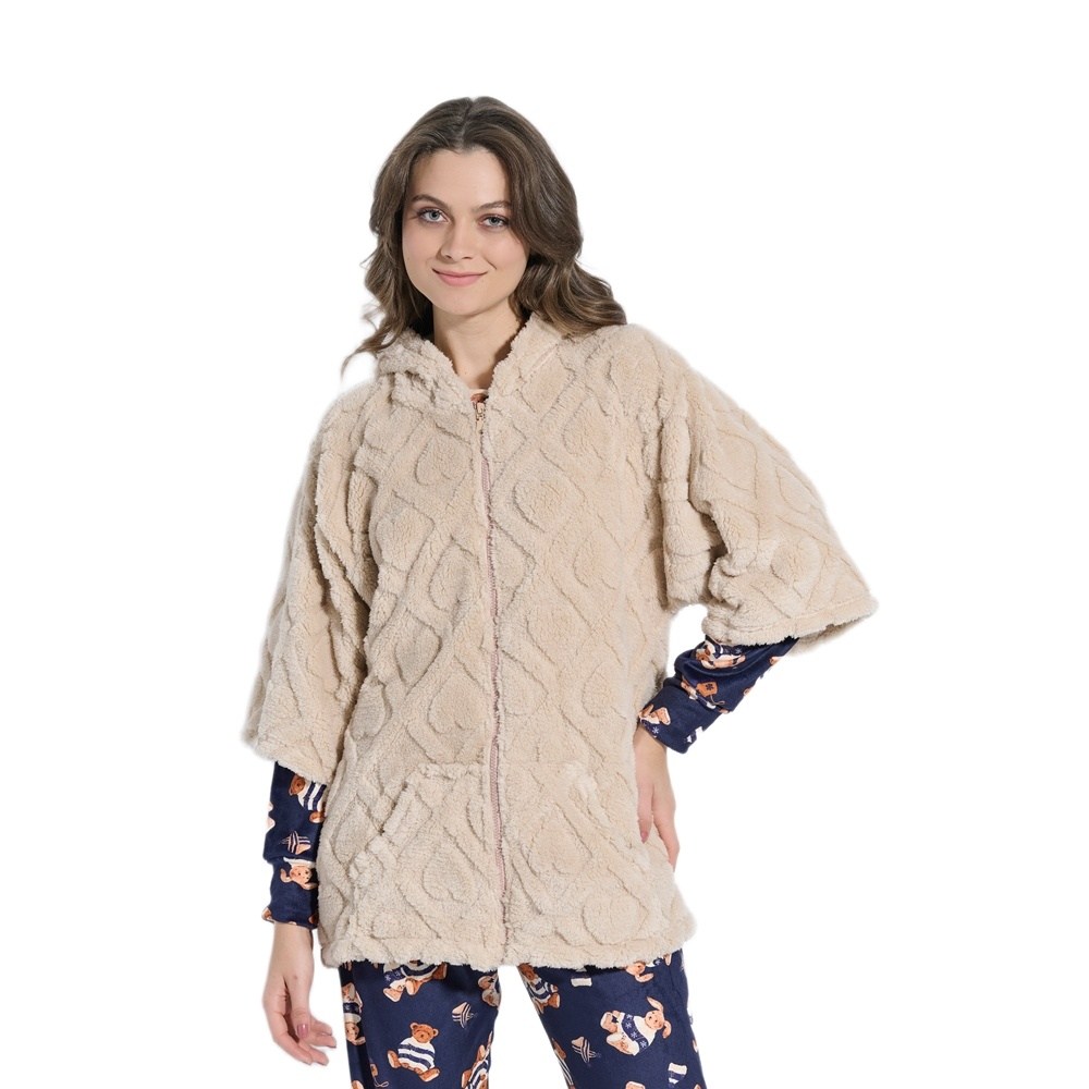 Jeannette Γυναικεία Χειμερινή Ρόμπα Φλις Regular Fit