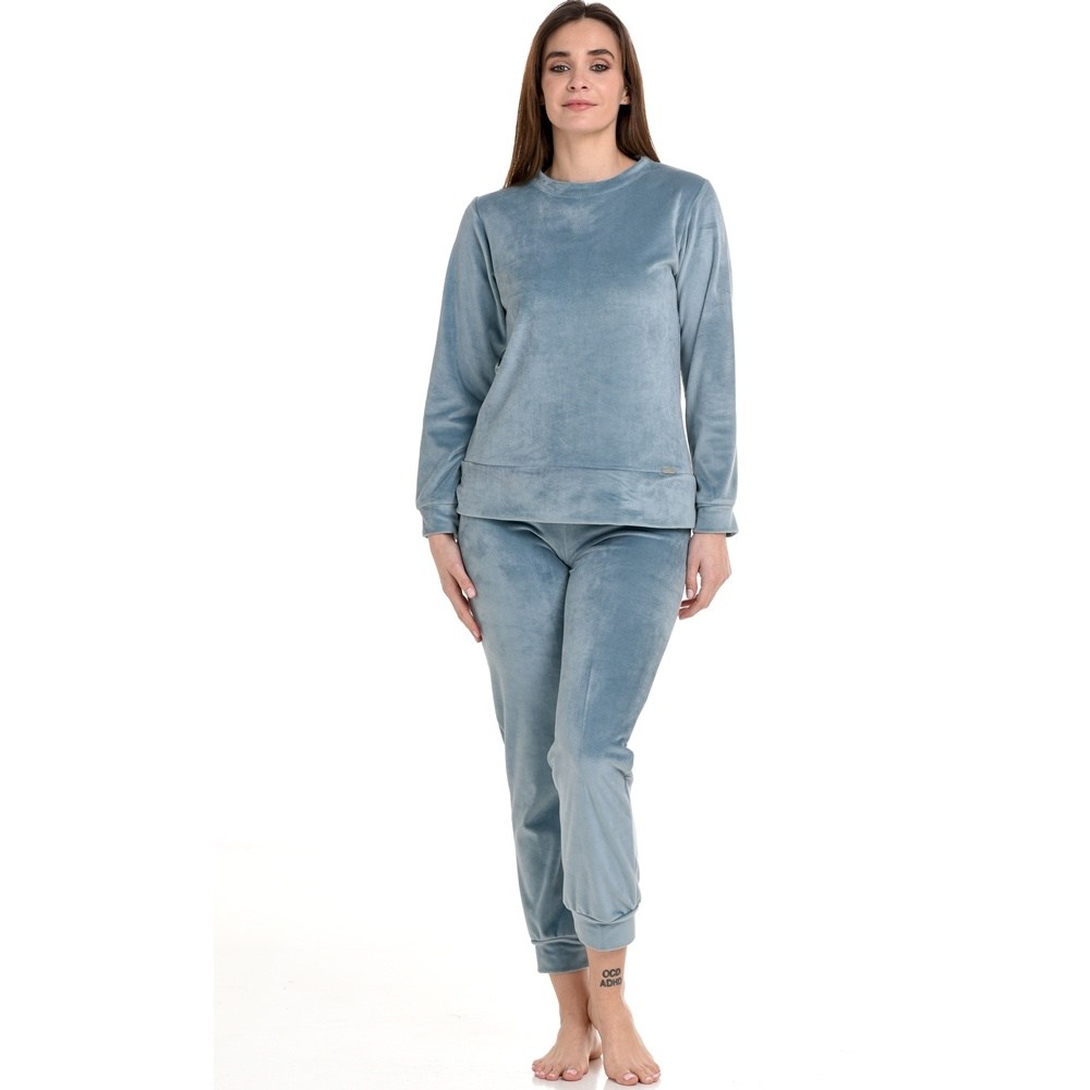 Zen by Daisy Γυναικεία Χειμερινή Πυζάμα Βελούδινη Regular Fit
