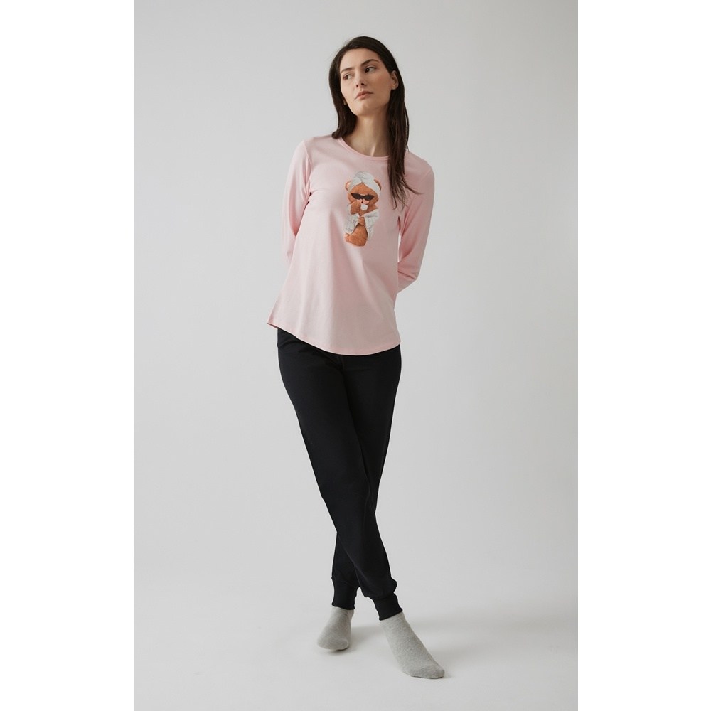 Minerva Γυναικεία Χειμερινή Βαμβακερή Πυζάμα Relaxed Fit