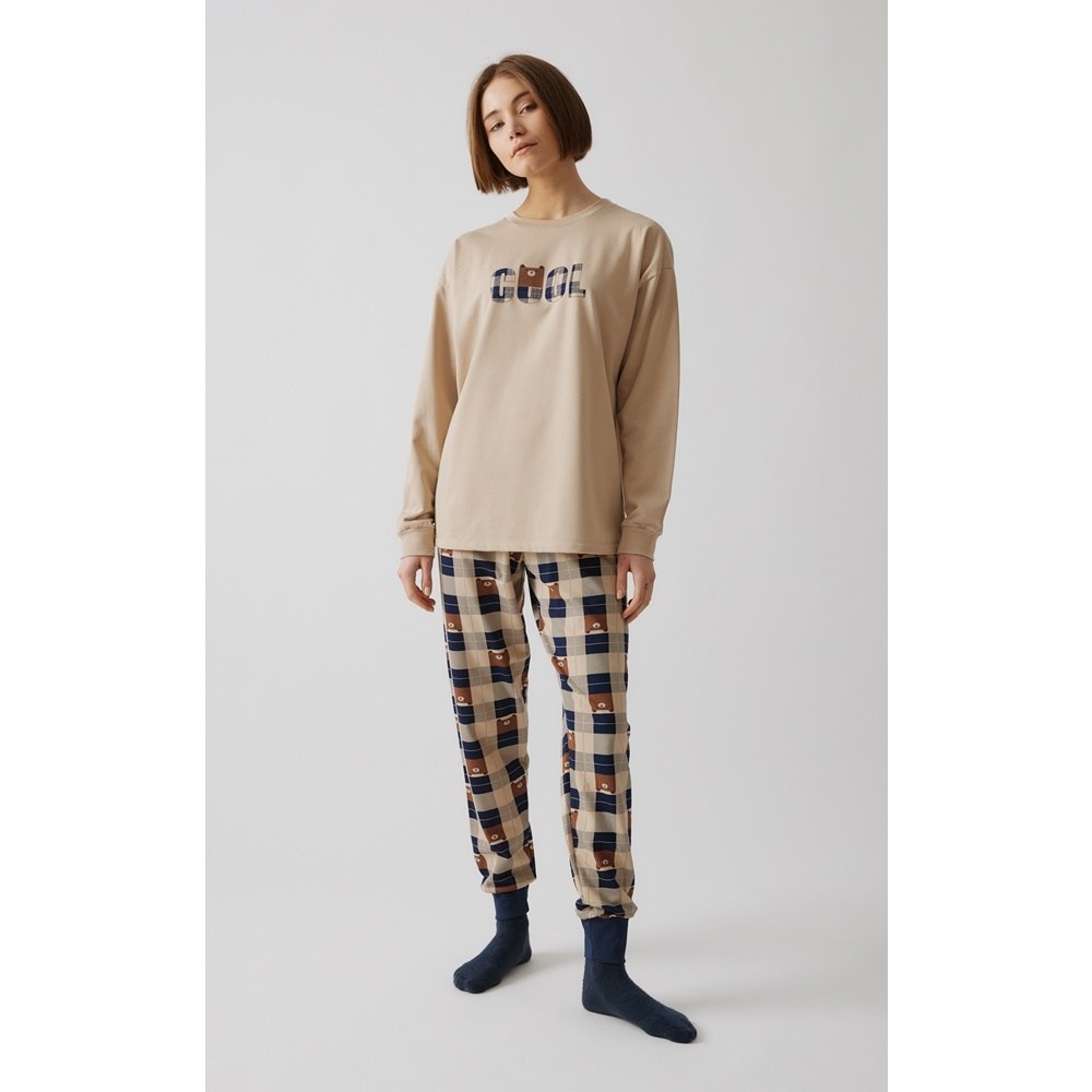 Minerva Γυναικεία Χειμερινή Βαμβακερή Πυζάμα Relaxed Fit