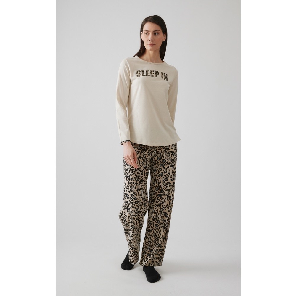 Minerva Γυναικεία Χειμερινή Πυζάμα Βαμβάκι-Modal Relaxed Fit