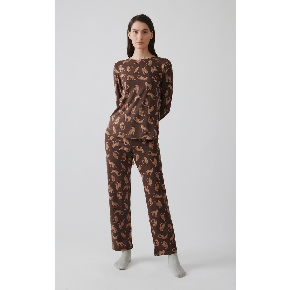 Minerva Γυναικεία Χειμερινή Πυζάμα Modal Relaxed Fit