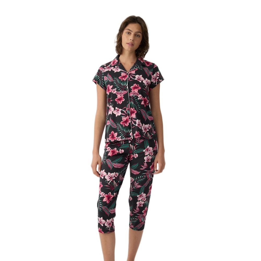Minerva Γυναικεία Καλοκαιρινή Βαμβακερή Πυζάμα Relaxed Fit