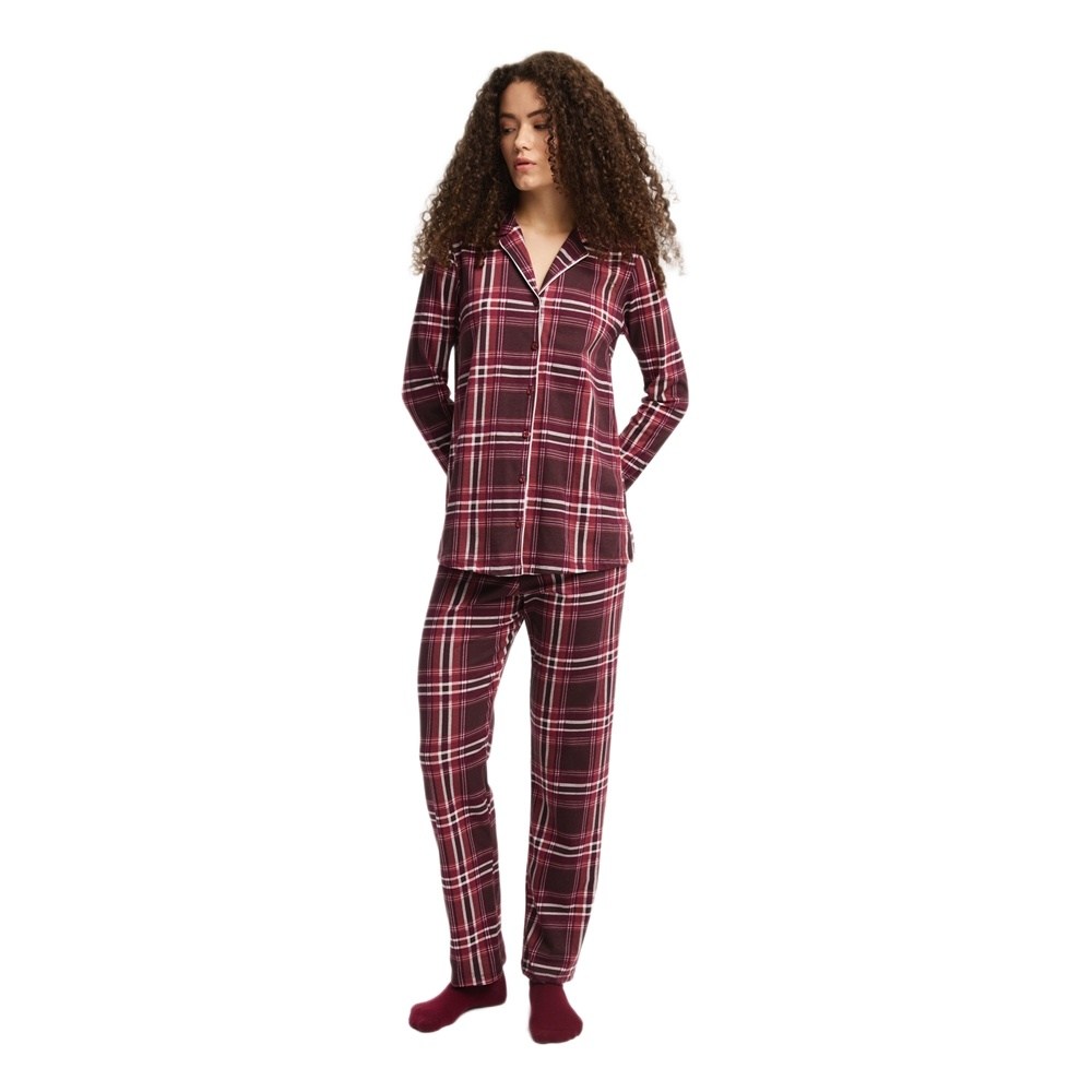 Minerva Γυναικεία Χειμερινή Βαμβακερή Πυζάμα Relaxed Fit