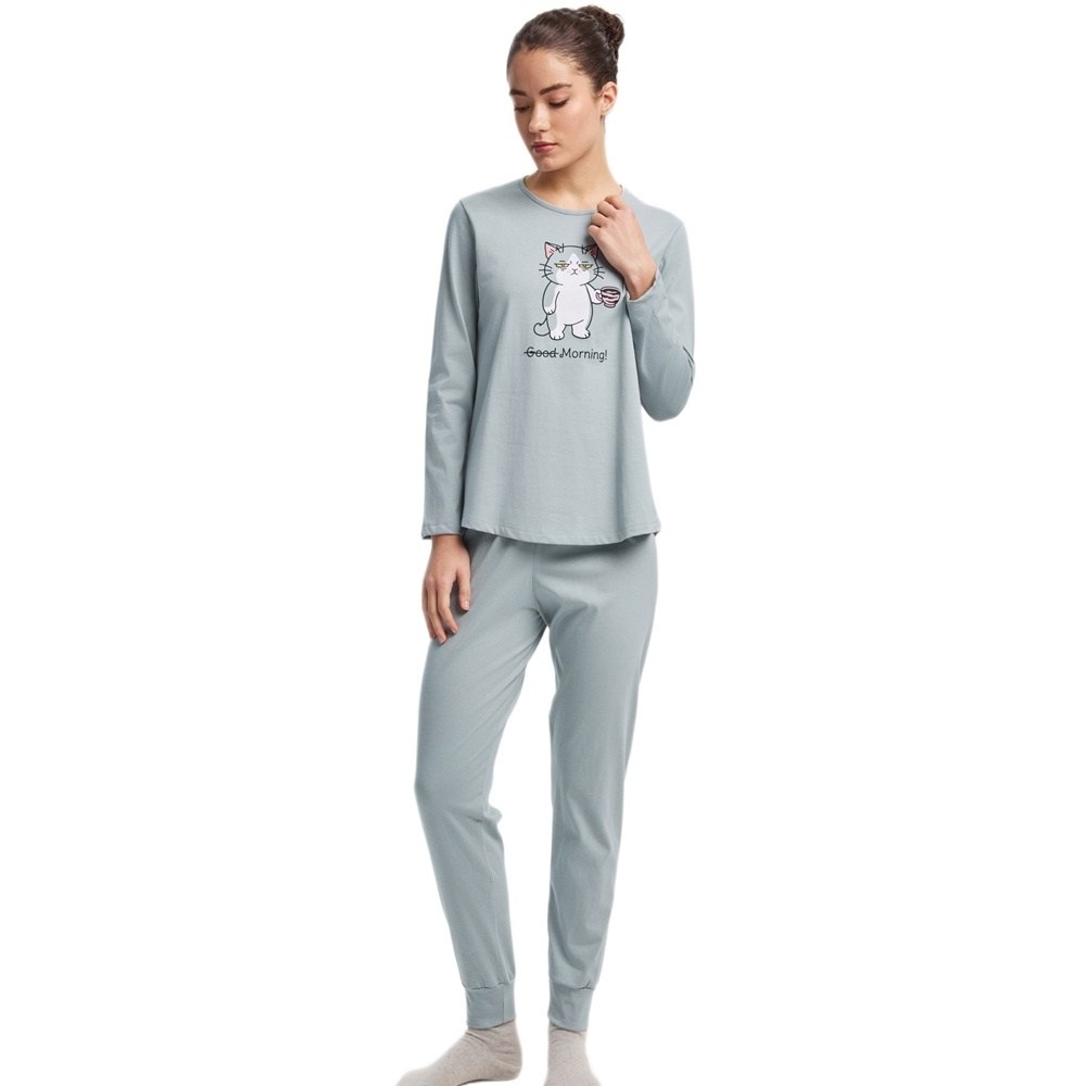 Minerva Γυναικεία Χειμερινή Βαμβακερή Πυζάμα Relaxed Fit
