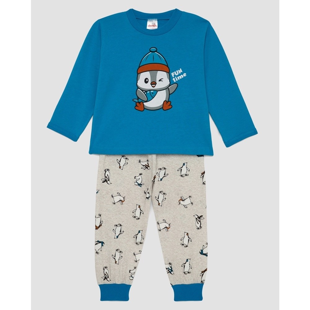 Minerva Baby Unisex Χειμωνιάτικη Πυζάμα Βαμβάκι