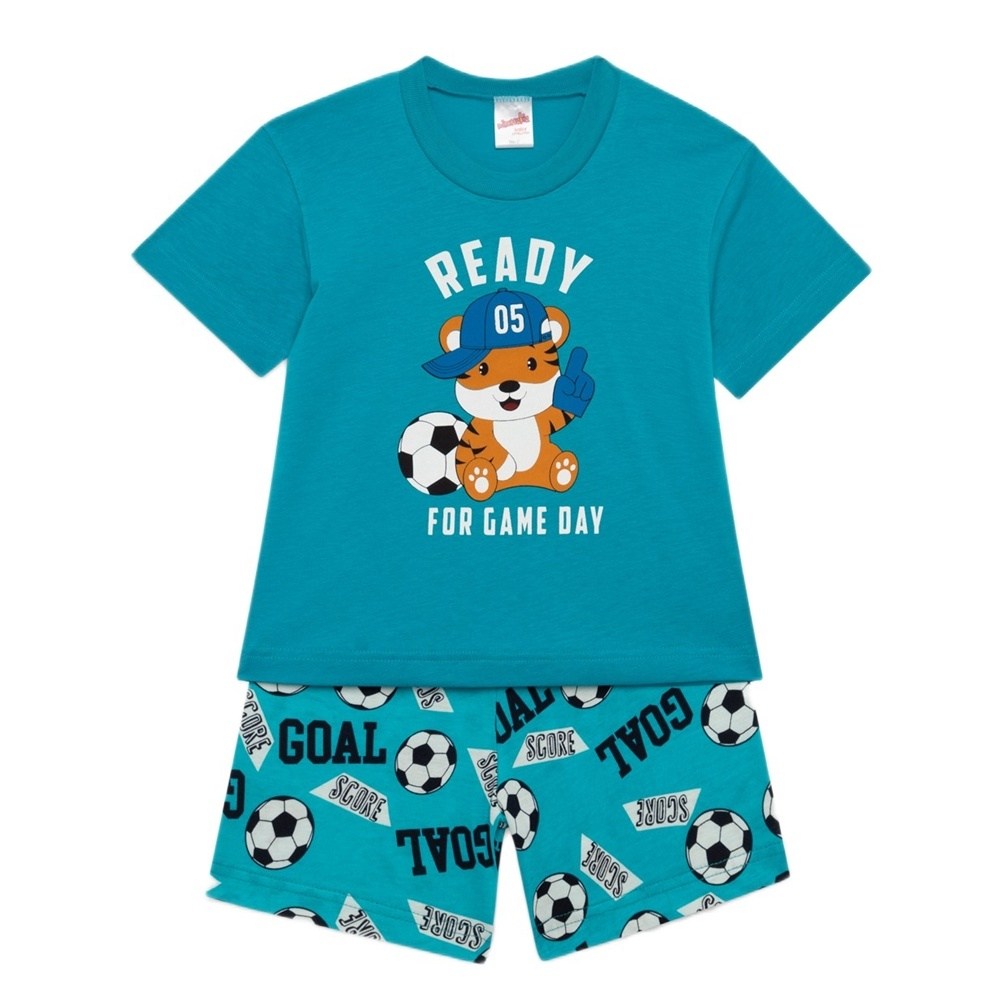 Minerva Baby Αγορίστικη Καλοκαιρινή Πυζάμα Βαμβάκι Regular Fit