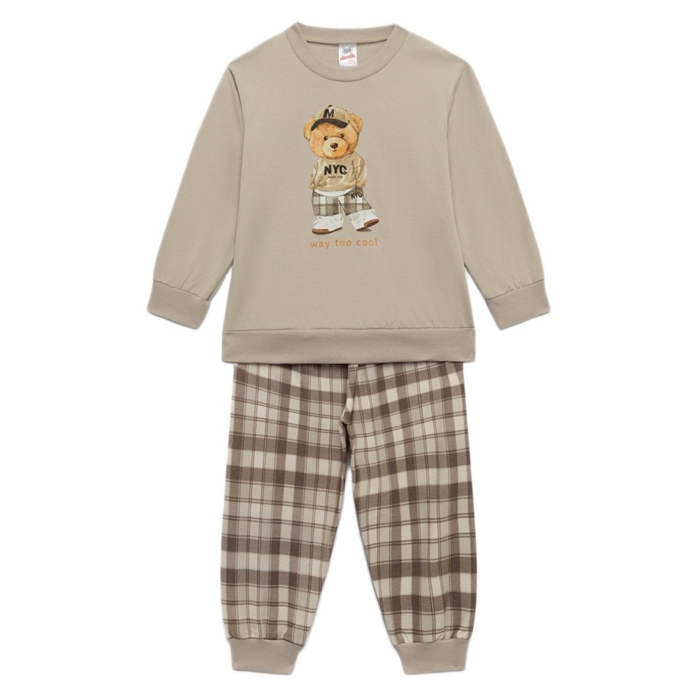 Minerva Baby UNISEX Χειμωνιάτικη Πυζάμα Βαμβάκι