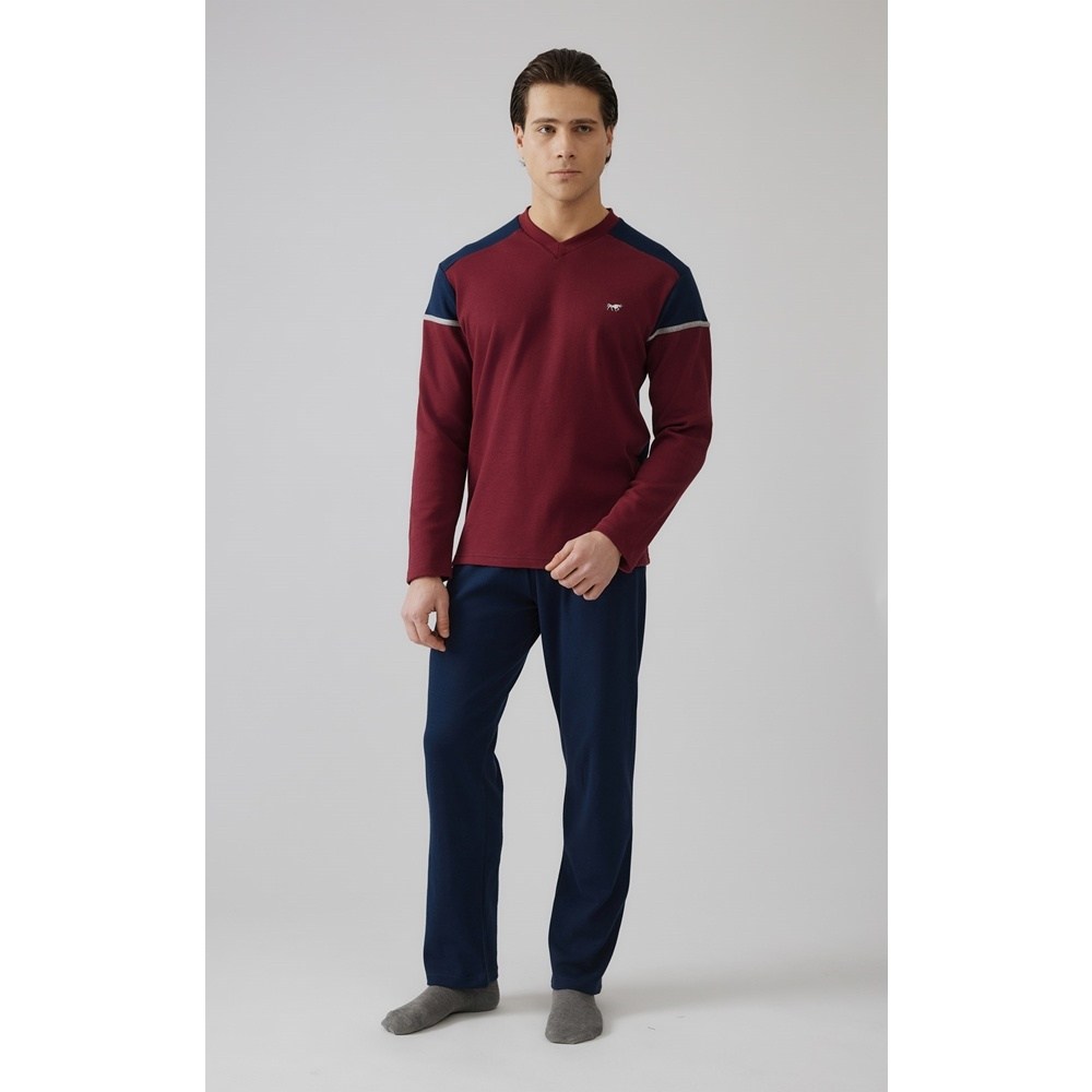 Minerva Ανδρική Χειμερινή Πυζάμα Με Βαμβάκι Relaxed Fit