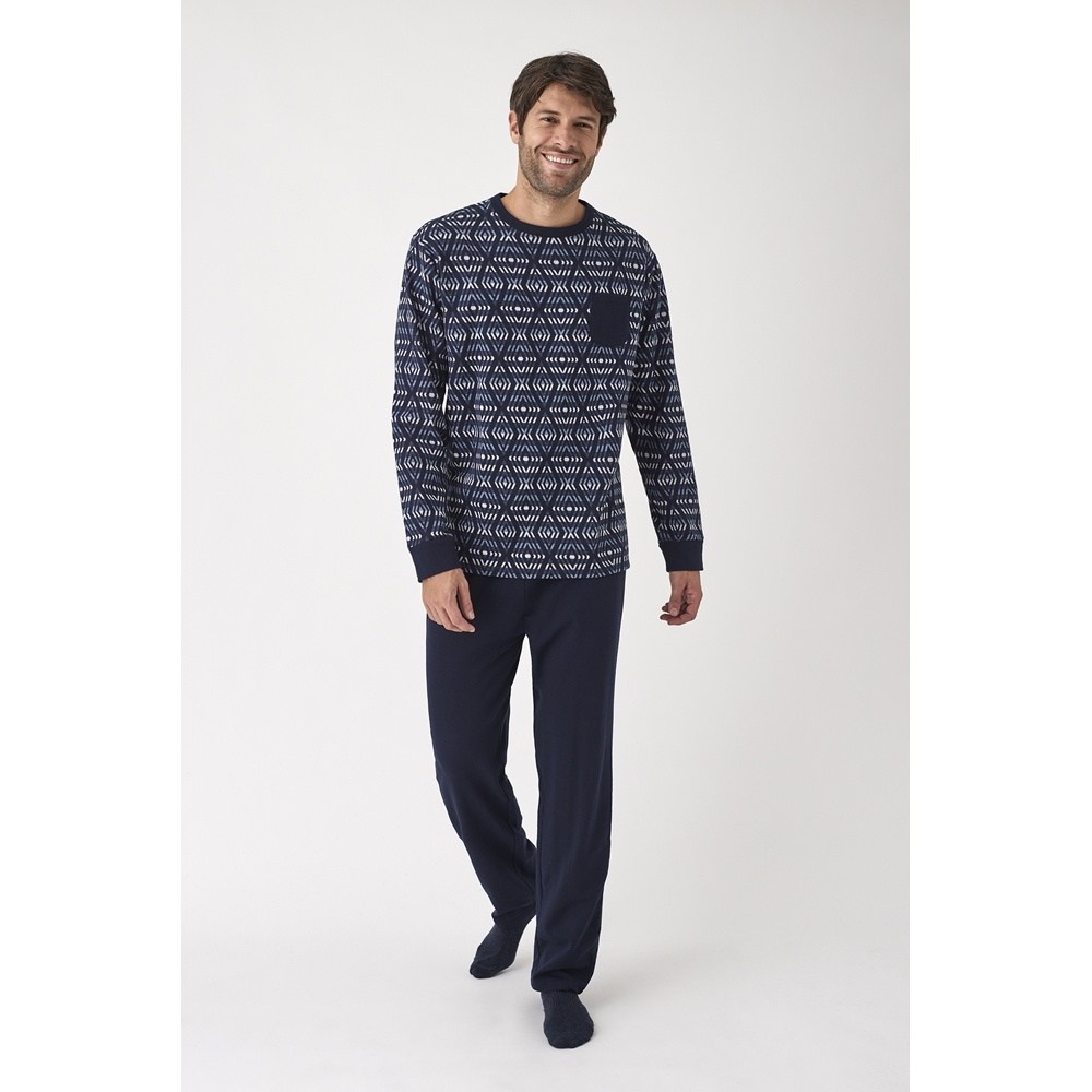 Promise Ανδρική Χειμερινή Πυζάμα Με Βαμβάκι Regular Fit