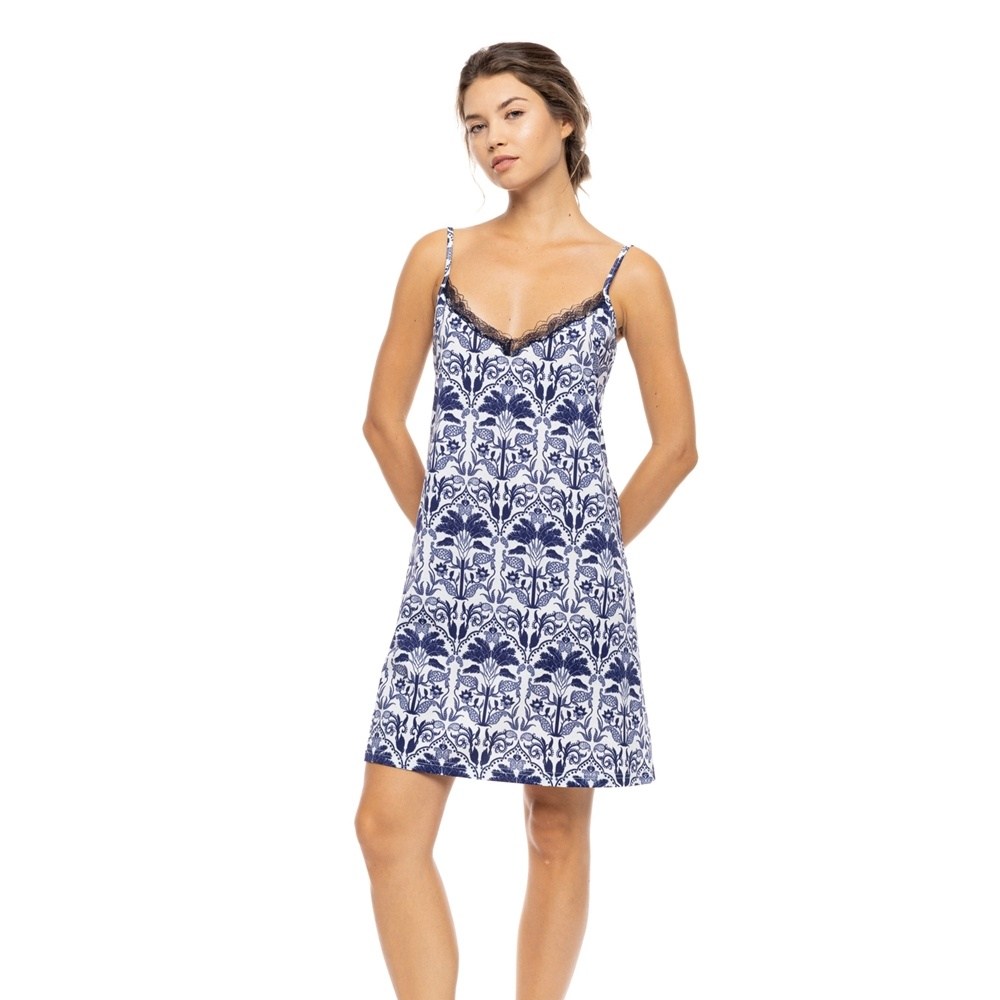 Pink Label Γυναικείο Καλοκαιρινό Νυχτικό Βαμβάκι Regular Fit Plus Size