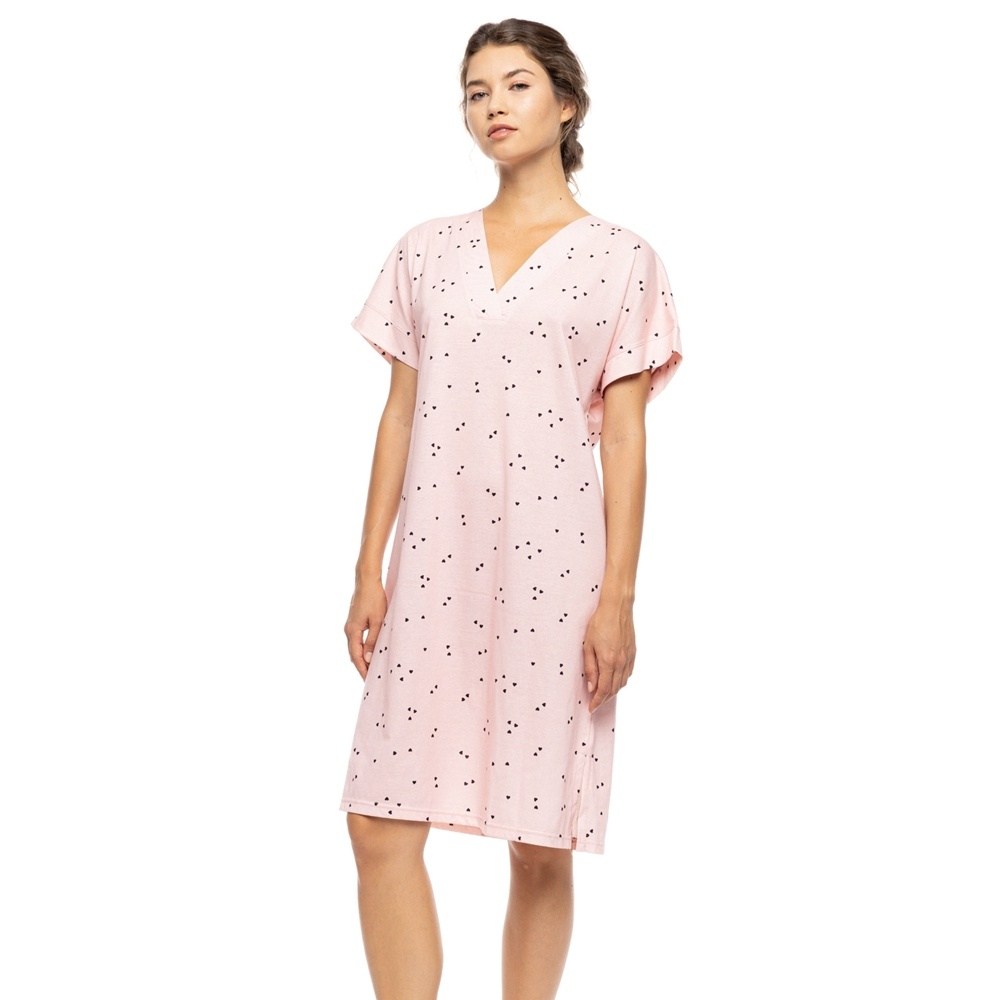 Pink Label Γυναικείο Καλοκαιρινό Νυχτικό Βαμβάκι Regular Fit