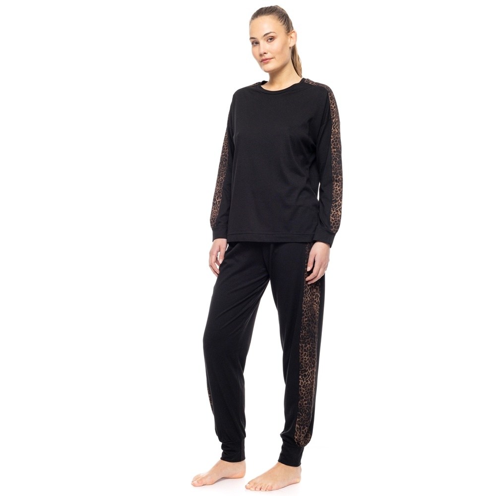 Pink Label Γυναικεία Χειμερινή Βαμβακερή Πυζάμα Regular Fit Plus Size